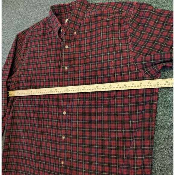 Eddie Bauer Red Plaid Button Down Shirt Men's Large Cotton Long Sleeve - Picture 6 of 7